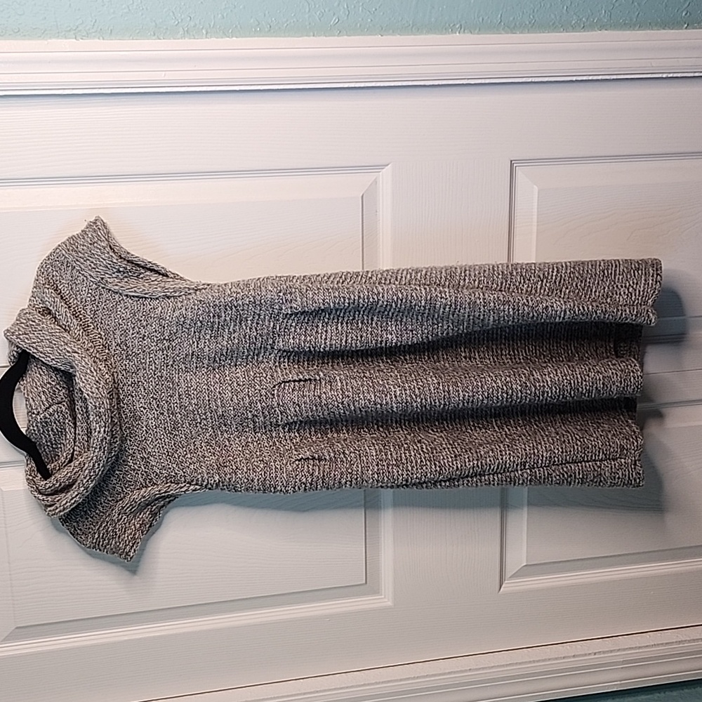 Cowel Neck Cap Sleeve Sweater Dress